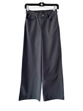 PACT women’s organic cotton Stretch Twill Wide Leg Pant XS storm 30” inseam NWOT